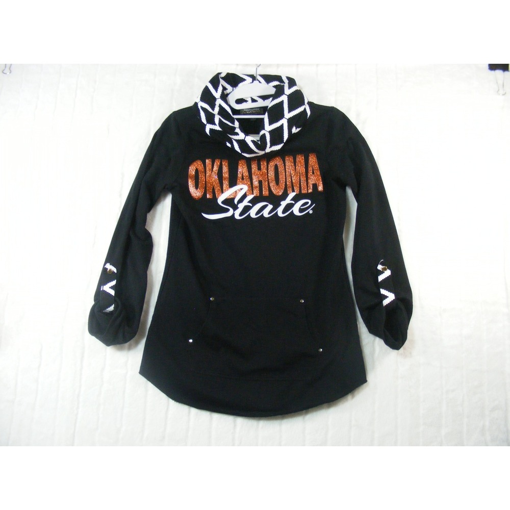 Gameday Couture Oklahoma State Tunic Womens Small Black Excellent Glitter Cowl
